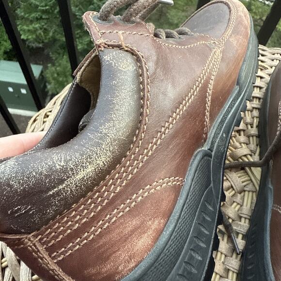 Footprints Birkenstock Brown Leather Lace Up Grunge Ankle Boots 39.5 Women’s 9.5 - Picture 8 of 16